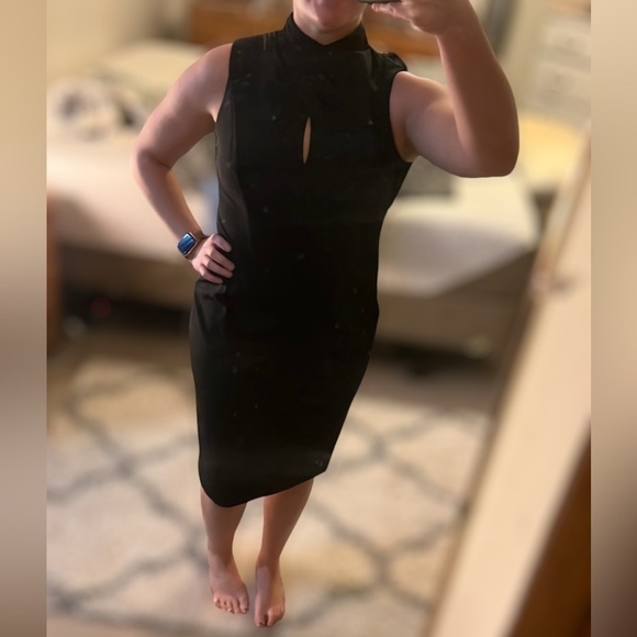 Calvin Klein Dresses & Skirts - Nwt Calvin Klein Mock Neck Little Black Midi Dress